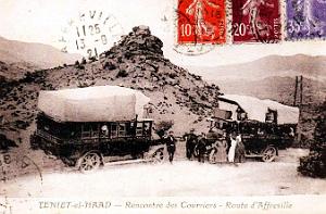 TENIET-EL-HAAD - ROUTE D'AFFEVILLE - RENCONTRE DES COURRIERS - 1921